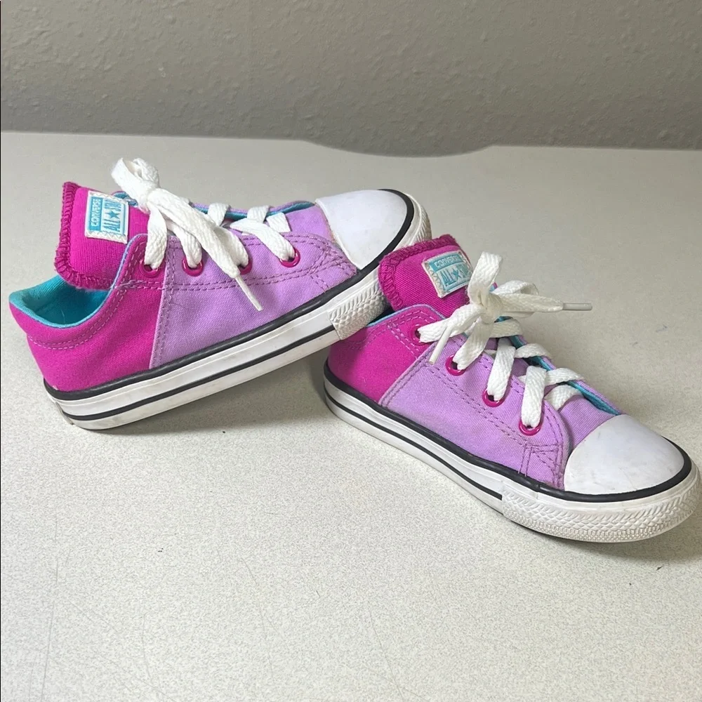 Converse Kids Colorblock Purple and Pink Low Top Sneakers